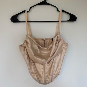 Urban Outfitters Satin Corset in Rose